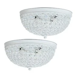 2pk 2-Light Crystal Glam Ceiling Flush Mount Pendants White - Lalia Home -Famous Lighting Store GUEST 019c8a56 7e80 4eb7 a97c c3ff61e21db5