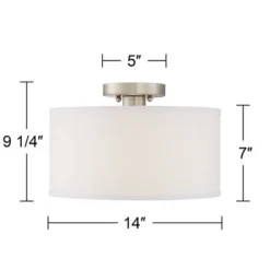 360 Lighting Adams Modern Ceiling Light Semi Flush Mount Fixtures 14" Wide Set Of 2 Brushed Nickel White Fabric Drum For Bedroom Kitchen Living Room 6 360 Lighting Adams Modern Ceiling Light Semi Flush Mount Fixtures 14" Wide Set Of 2 Brushed Nickel White Fabric Drum For Bedroom Kitchen Living Room -Famous Lighting Store GUEST 01b7e98b 0f1f 4699 af32 fa63b42558f9