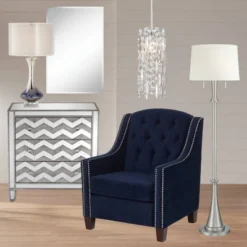 360 Lighting Karl Modern Floor Lamp Standing 63 3/4" Tall Brushed Nickel Metal White Tapered Drum Shade For Living Room House Bedroom Office Family -Famous Lighting Store GUEST 01f1ac49 997f 4560 8170 c9c7c3df0cd1