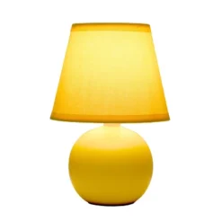 8.66" Petite Ceramic Orb Base Bedside Table Desk Lamp With Matching Tapered Drum Fabric Shade Yellow - Creekwood Home 4 8.66" Petite Ceramic Orb Base Bedside Table Desk Lamp With Matching Tapered Drum Fabric Shade Yellow - Creekwood Home -Famous Lighting Store GUEST 040a0770 572d 422a b36d 0a6d25c743e2