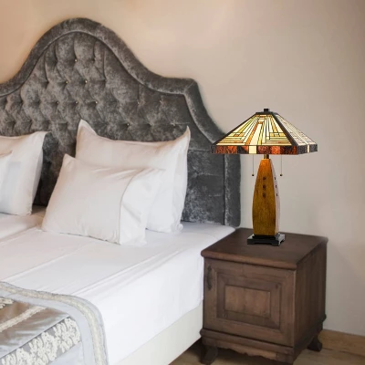 27" Resin Contemporary Mission Table Lamp with Tiffany Glass Shade - Cal Lighting 27" Resin Contemporary Mission Table Lamp With Tiffany Glass Shade - Cal Lighting -Famous Lighting Store GUEST 04488a50 dfa2 46cb 9d86 4727bd91af83