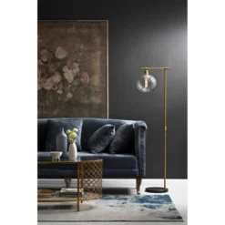 Metal And Wood Floor Lamp With Glass Globe Shade Gold - Storied Home -Famous Lighting Store GUEST 04b4137e 47c3 4e13 b080 e14ace1ba1ef