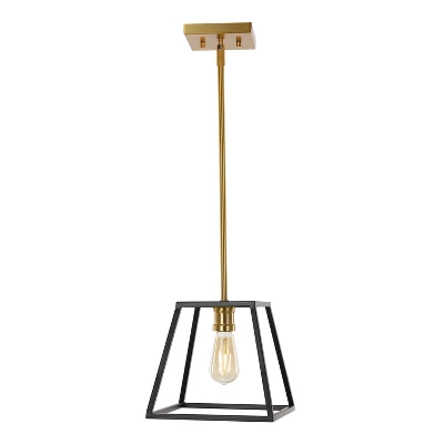 9.25" 1-Light Girard Farmhouse Industrial Iron LED Pendant Black/Brass Gold - JONATHAN Y 9.25" 1-Light Girard Farmhouse Industrial Iron LED Pendant Black/Brass Gold - JONATHAN Y -Famous Lighting Store GUEST 0779f60a 3b95 469f b3ea 9c185d1ed82f