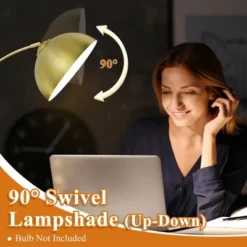 Frate Arc Floor Lamp For Reading Working, 90°Rotatable Metal Shade, 2 Colors Lampshades, Height Adjustable, 71 Inch(Bulb Not Included)-The Pop Home -Famous Lighting Store GUEST 078bbe4d 8d75 4ff7 9c8f b53c642217af