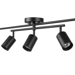 5-Light Matte Black Track Lighting With Center Swivel Bar With Pivoting Shades - Globe Electric -Famous Lighting Store GUEST 0810baf8 f920 4e6c af85 c3500931a2aa