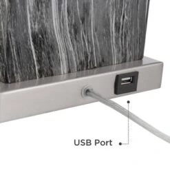 360 Lighting Connie Modern Table Lamps Set Of 2 25" High Black Faux Marble With USB Charging Ports White Rectangular Shade For Living Room House Desk 5 360 Lighting Connie Modern Table Lamps Set Of 2 25" High Black Faux Marble With USB Charging Ports White Rectangular Shade For Living Room House Desk -Famous Lighting Store GUEST 09c8e827 37a6 4c3e 8b46 975d23a28f75