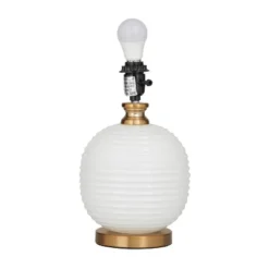 19" X 13" Modern Glass Table Lamp White - Olivia & May -Famous Lighting Store GUEST 0a51438e 8aaa 48d5 9f82 afae848e781f