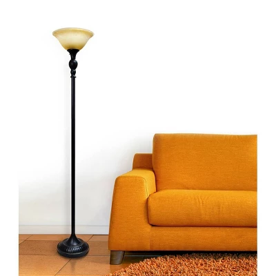 1 Light Restoration Torchiere Floor Lamp with Marbleized Amber Glass Shade Brown - Elegant Designs 1 Light Restoration Torchiere Floor Lamp With Marbleized Amber Glass Shade Brown - Elegant Designs -Famous Lighting Store GUEST 0b24ee77 f872 4e27 9df9 48d2ad6c6ecf
