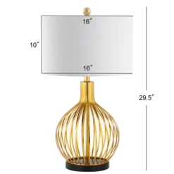 29.5" Metal Baird Table Lamp (Includes LED Light Bulb) Gold - JONATHAN Y -Famous Lighting Store GUEST 0e150258 2b3a 4a03 a728 85e52b84799a