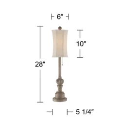 Regency Hill Traditional Buffet Table Lamps 28" Tall Set Of 2 Natural Candlestick Cream Bell Shade For Dining Room -Famous Lighting Store GUEST 105f8829 e86a 440c 9208 bd3602dc2b98