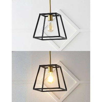 9.25" 1-Light Girard Farmhouse Industrial Iron LED Pendant Black/Brass Gold - JONATHAN Y 9.25" 1-Light Girard Farmhouse Industrial Iron LED Pendant Black/Brass Gold - JONATHAN Y -Famous Lighting Store GUEST 11ac79f2 22dd 40fc ba26 6ff73492fa2a