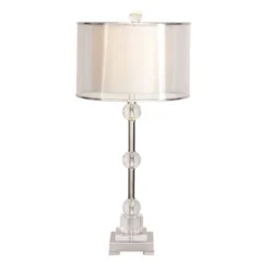 Glass Table Lamp With Drum Shade Silver - Olivia & May -Famous Lighting Store GUEST 11e08d92 4afe 4feb b19b 33e423c6ef3a