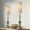 Regency Hill Traditional Buffet Table Lamps 28" Tall Set Of 2 Natural Candlestick Cream Bell Shade For Dining Room -Famous Lighting Store GUEST 1290e9f7 7ced 457d 9d8f 57baff261ded
