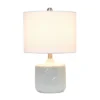 19" Contemporary Bohemian Ceramic Eyelet Pattern Floral Textured Bedside Table Lamp With Fabric Shade Off-White - Lalia Home -Famous Lighting Store GUEST 144b1d13 92b9 431a 829e 2b23a5aacee6