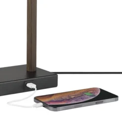 18" Nash Table Lamp With Faux Wood Arm Matte Black - Globe Electric -Famous Lighting Store GUEST 14d02335 4129 4f5b b535 d033cc2abd33