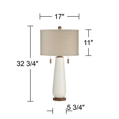 Possini Euro Design Kingston Modern Mid Century Table Lamp 32 3/4" Tall White Grooved Patterned Ceramic Taupe Drum Shade for Bedroom Living Room House Possini Euro Design Kingston Modern Mid Century Table Lamp 32 3/4" Tall White Grooved Patterned Ceramic Taupe Drum Shade For Bedroom Living Room House -Famous Lighting Store GUEST 15de9c28 40ac 4908 b982 4c70aad59e65