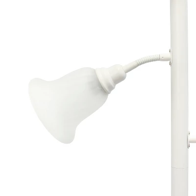 Torchiere Floor Lamp with 2 Reading Lights and Scalloped Glass Shades White - Lalia Home Torchiere Floor Lamp With 2 Reading Lights And Scalloped Glass Shades White - Lalia Home -Famous Lighting Store GUEST 1801e8e7 d0c7 4feb 890c 72d94793a5bf