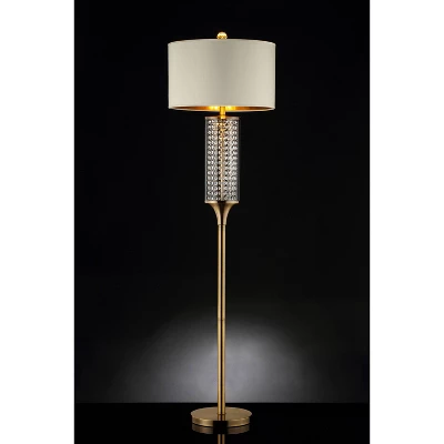 62.25" Traditional Metal Floor Lamp with Crystal Accents White - Ore International 62.25" Traditional Metal Floor Lamp With Crystal Accents White - Ore International -Famous Lighting Store GUEST 1bc272ed e876 46c8 a57f e1580b375668