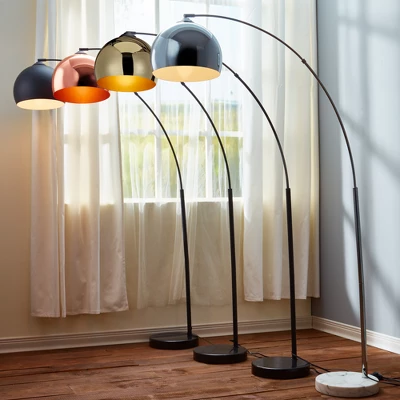 Williamsburg Modern Arched Floor Lamp with Bell Shade and Marble Base - Teamson Home Williamsburg Modern Arched Floor Lamp With Bell Shade And Marble Base - Teamson Home -Famous Lighting Store GUEST 1bf59f88 3cb0 49ba 93b6 bac935fac623