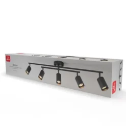 5-Light Matte Black Track Lighting With Center Swivel Bar With Pivoting Shades - Globe Electric -Famous Lighting Store GUEST 1c463289 ea57 4fbc b250 c85fa14c0951