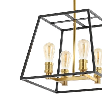 15" 4-Light Lloyd Farmhouse Industrial Iron LED Pendant Black/Brass Gold - JONATHAN Y 15" 4-Light Lloyd Farmhouse Industrial Iron LED Pendant Black/Brass Gold - JONATHAN Y -Famous Lighting Store GUEST 1e156816 c9f9 466c 85ee 9309767452d8