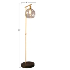 Metal And Wood Floor Lamp With Glass Globe Shade Gold - Storied Home -Famous Lighting Store GUEST 1e1fe762 7325 44e5 bb46 7fb9f9123812