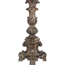 Regency Hill French LED Uplight Desk Table Lamp 18" High Beige Wash Candlestick Alabaster Glass Shade For Bedroom Bedside Office -Famous Lighting Store GUEST 1eb30266 1cd7 4b09 8c91 dbe77b5a0d61