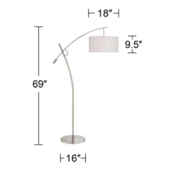 Possini Euro Design Modern Arc Floor Lamp 69" Tall Brushed Steel Adjustable Boom Off White Linen Drum Shade For Living Room Reading Office 6 Possini Euro Design Modern Arc Floor Lamp 69" Tall Brushed Steel Adjustable Boom Off White Linen Drum Shade For Living Room Reading Office -Famous Lighting Store GUEST 2081ee1d 69c6 4572 b5f7 92c5a78911d4