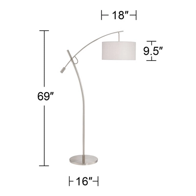 Possini Euro Design Modern Arc Floor Lamp 69" Tall Brushed Steel Adjustable Boom Off White Linen Drum Shade for Living Room Reading Office Possini Euro Design Modern Arc Floor Lamp 69" Tall Brushed Steel Adjustable Boom Off White Linen Drum Shade For Living Room Reading Office -Famous Lighting Store GUEST 2081ee1d 69c6 4572 b5f7 92c5a78911d4