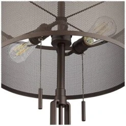 Franklin Iron Works Dayn Industrial Accent Table Lamps Set Of 2 23" High Bronze Metal LED Mesh Shade For Bedroom Living Room Bedside Nightstand Office -Famous Lighting Store GUEST 21761934 bf43 4a82 a80a a2fb82c4f576