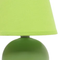 8.66" Petite Ceramic Orb Base Bedside Table Desk Lamp With Matching Tapered Drum Fabric Shade Green - Creekwood Home -Famous Lighting Store GUEST 21abd54e b115 4812 bf31 51c8c2402387