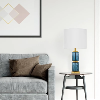 19.5" Vivian Cylinder Base Table Lamp Blue/Gold - River of Goods 19.5" Vivian Cylinder Base Table Lamp Blue/Gold - River Of Goods -Famous Lighting Store GUEST 2282facb 2b80 4139 9667 8cb8847f4c00