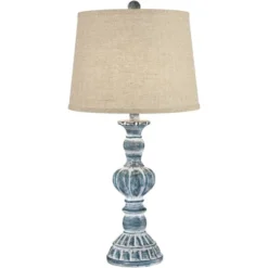 Regency Hill Tanya Country Cottage Table Lamps 26 1/2" High Set Of 2 Blue Wash Burlap Linen Drum Shade For Bedroom Living Room Bedside Nightstand Home 6 Regency Hill Tanya Country Cottage Table Lamps 26 1/2" High Set Of 2 Blue Wash Burlap Linen Drum Shade For Bedroom Living Room Bedside Nightstand Home -Famous Lighting Store GUEST 23c9304a 5881 4b61 987f c1793121d10d