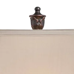 Regency Hill Exeter Traditional Table Lamps 30" Tall Set Of 2 Bronze Wood Carved Leaf Cream Rectangular Bell Shade For Bedroom Living Room Bedside -Famous Lighting Store GUEST 23d40112 165f 47c4 abe8 d04fad9a3875