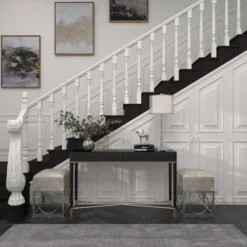 Glass Table Lamp With Drum Shade Silver - Olivia & May -Famous Lighting Store GUEST 2623edff b4e8 4e9c 8260 2225668ceca8