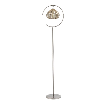 63.75" Isla High Brushed Nickel Iron Candlestick Floor Lamp with Round Tan Rattan Shade - River of Goods 63.75" Isla High Brushed Nickel Iron Candlestick Floor Lamp With Round Tan Rattan Shade - River Of Goods -Famous Lighting Store GUEST 26bc82cb 950b 4cba 97ec a36f2682c294