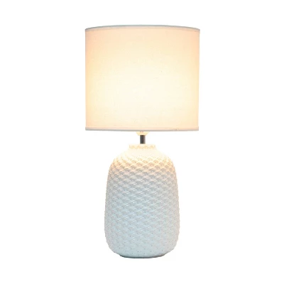 20.4" Traditional Ceramic Purled Texture Bedside Table Desk Lamp with White Fabric Drum Shade Off-White - Simple Designs 20.4" Traditional Ceramic Purled Texture Bedside Table Desk Lamp With White Fabric Drum Shade Off-White - Simple Designs -Famous Lighting Store GUEST 27ff355e 88d1 4413 956d 32a2bc442f35