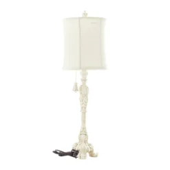 Polystone Buffet Lamp With Drum Shade White - Olivia & May -Famous Lighting Store GUEST 28746f39 a8cd 4ca7 96e0 135b3b4757be