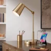 360 Lighting Industrial Modern Desk Lamp With USB And AC Power Outlet 23.5" High Antique Brass Metal For Living Room Bedroom House Bedside -Famous Lighting Store GUEST 2916bae0 b1b0 4487 bd7e 88b5af7563be