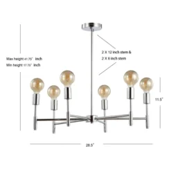 17.75" Adjustable Height Metal Turing Pendant (Includes Energy Efficient Light Bulb) Chrome - JONATHAN Y -Famous Lighting Store GUEST 2a7c8d48 d063 4dfd 8637 3a796e6da6f6