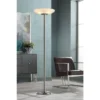 Possini Euro Design Meridian Light Blaster Modern Torchiere Floor Lamp 72" Tall Brushed Nickel LED Frosted Glass Shade For Living Room Bedroom Office -Famous Lighting Store GUEST 2b1182f9 e658 41c7 a031 6f5a4c048467