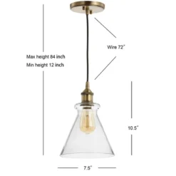 7.5" Adjustable Metal Goldwater Drop Pendant (Includes Energy Efficient Light Bulb) Brass - JONATHAN Y 4 7.5" Adjustable Metal Goldwater Drop Pendant (Includes Energy Efficient Light Bulb) Brass - JONATHAN Y -Famous Lighting Store GUEST 2c7eb46a c2da 4a92 b706 94ea0d860bae