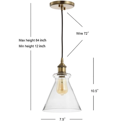 7.5" Adjustable Metal Goldwater Drop Pendant (Includes Energy Efficient Light Bulb) Brass - JONATHAN Y 7.5" Adjustable Metal Goldwater Drop Pendant (Includes Energy Efficient Light Bulb) Brass - JONATHAN Y -Famous Lighting Store GUEST 2c7eb46a c2da 4a92 b706 94ea0d860bae