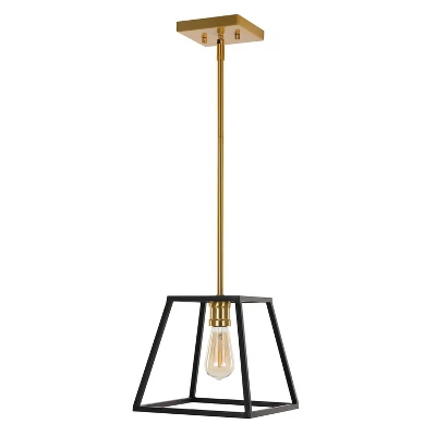 9.25" 1-Light Girard Farmhouse Industrial Iron LED Pendant Black/Brass Gold - JONATHAN Y 9.25" 1-Light Girard Farmhouse Industrial Iron LED Pendant Black/Brass Gold - JONATHAN Y -Famous Lighting Store GUEST 2cf83c7f cde3 407f 941c ebd04a58f1dd