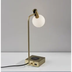 Windsor Charge Table Lamp Antique Brass (Includes LED Light Bulb) - Adesso -Famous Lighting Store GUEST 2eda8468 4f90 489d 98f2 57a564ec7c4b