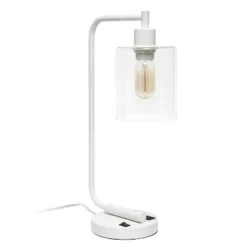 Modern Iron Desk Lamp With USB Port And Glass Shade - Lalia Home -Famous Lighting Store GUEST 30372f67 ce8a 4f2a 854e d6fa8902c7df