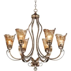Franklin Iron Works Amber Scroll Golden Bronze Large Chandelier 31 1/2" Wide Rustic Art Glass 6-Light Fixture For Dining Room House Kitchen Island 5 Franklin Iron Works Amber Scroll Golden Bronze Large Chandelier 31 1/2" Wide Rustic Art Glass 6-Light Fixture For Dining Room House Kitchen Island -Famous Lighting Store GUEST 310b8e86 9210 4620 b9c5 73623681b104