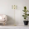 63" Cleo Glam Gold Metal And Faceted Crystal Drum Shade Floor Lamp - River Of Goods -Famous Lighting Store GUEST 318fb018 ea9a 4682 928b db873f9863d5