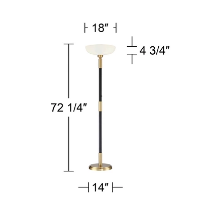 Possini Euro Design Modern Torchiere Floor Lamp Light Blaster LED 72.25" Tall Antique Brass and Matte Black Opal Glass for Living Room Bedroom Possini Euro Design Modern Torchiere Floor Lamp Light Blaster LED 72.25" Tall Antique Brass And Matte Black Opal Glass For Living Room Bedroom -Famous Lighting Store GUEST 33d3cc3d 06e9 42bb b86e e88f18ba922e