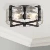 Possini Euro Design Adri Modern Ceiling Light Flush Mount Fixture Black 16 1/2" Wide Black 4-Light Textured Glass For Bedroom Kitchen Living Room Home -Famous Lighting Store GUEST 37893362 2781 45a3 9fc4 22c6b9dc3631